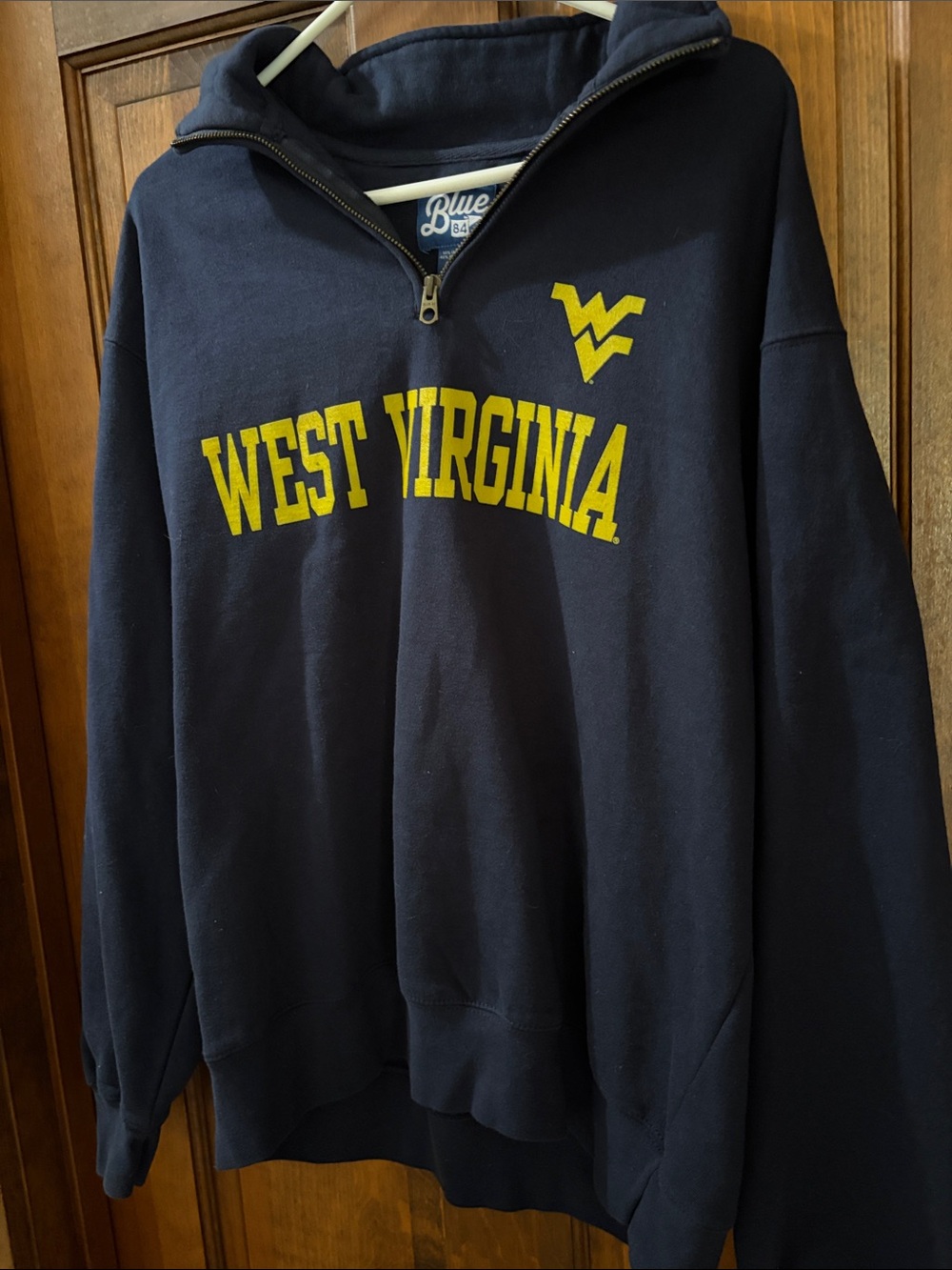 Blue 84 Navy and Yellow West Virginia Zip-Up Sweatshirt